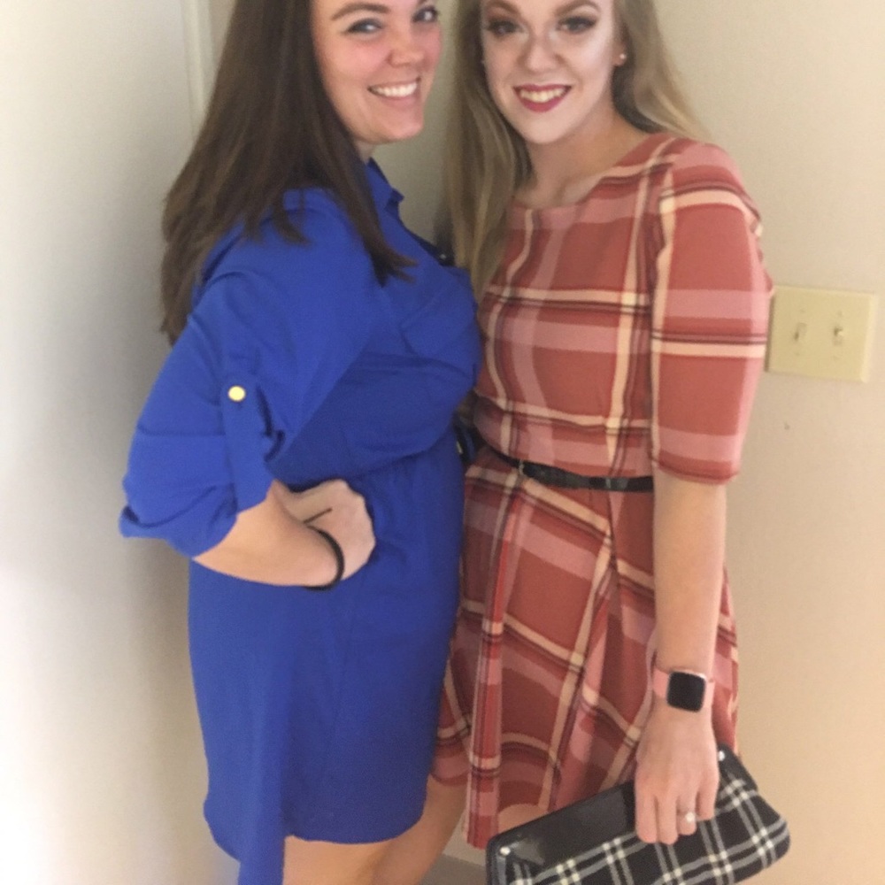 Plaid 3/4 sleeve dress - Picture 3 of 7
